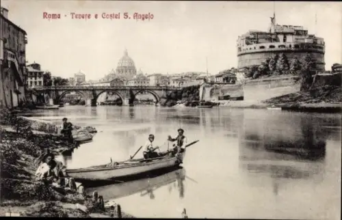Ak Roma Rom Lazio, Tevere e Castel S. Angelo
