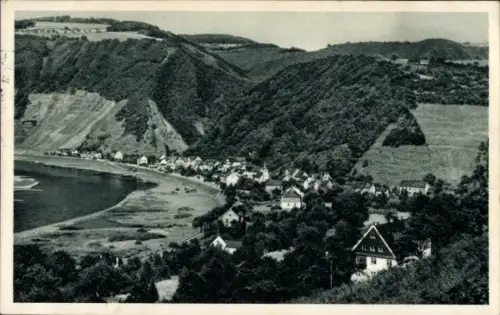 Ak Brodenbach an der Mosel, Landschaft mit Hügeln, Mosel, Häusern, Jugendherberge