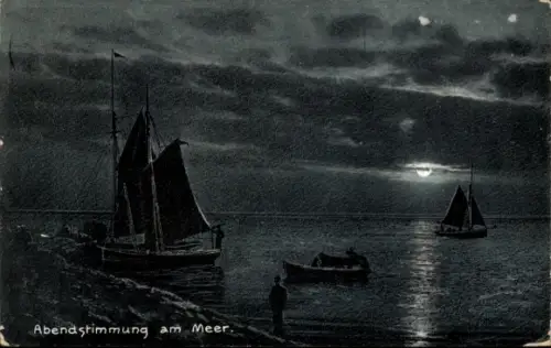 Ak Ostseebad Graal Müritz, Abendstimmung am Meer