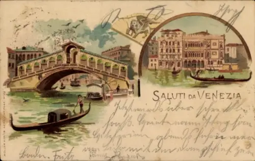 Litho Venezia Venedig Veneto, Rialtobrücke