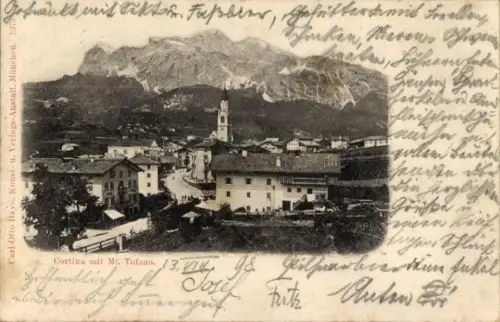 Ak Cortina d'Ampezzo Veneto, Gesamtansicht, Tofana