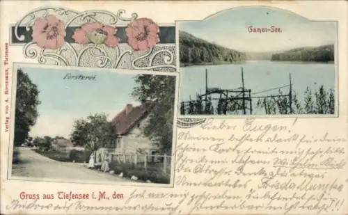 Ak Tiefensee Werneuchen, Gamensee, Försterei