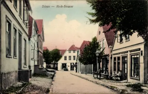 Ak Dilsen Stokkem Flandern Limburg,  Hirch-Strasse, Straßenansicht, Häuser, Bäume