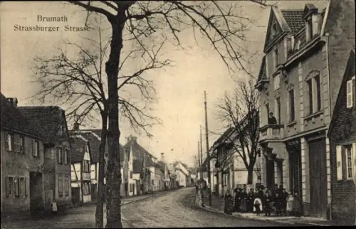 Ak Brumath Bas Rhin Alsace Elsass, Strassburger Straße, Anwohner