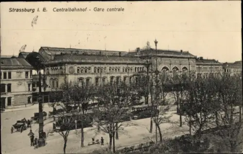 Ak Strasbourg Straßburg Elsass Bas Rhin, Zentralbahnhof