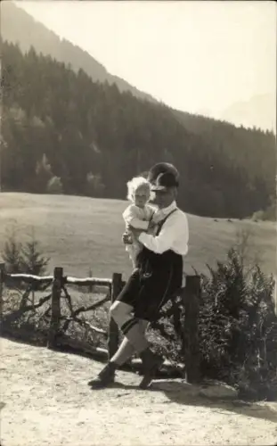 Foto Ak Prinz Adalbert von Preußen mit Sohn Prinz Wilhelm Victor Freund von Preußen, Königssee Obb.