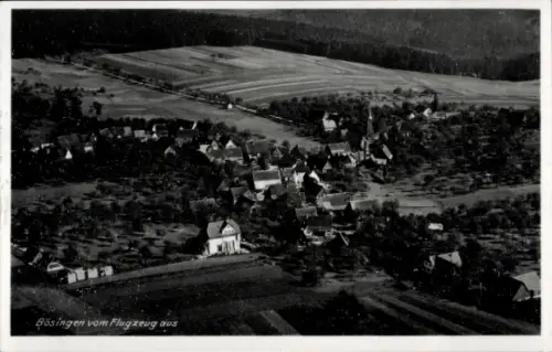 Ak Bösingen Kanton Freiburg, Luftaufnahme von  ländliche Umgebung, Häuser, Felder