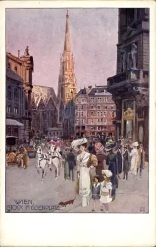 Künstler Ak Wien 1 Innere Stadt, Stock im Eisenplatz