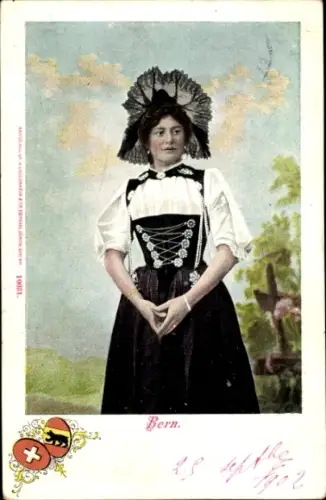 Ak Bern Stadt Kanton Bern, Frau in Tracht