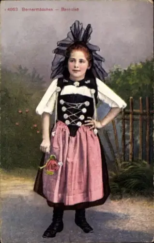 Ak Bern Stadt Kanton Bern, Bernermädchen in Tracht 