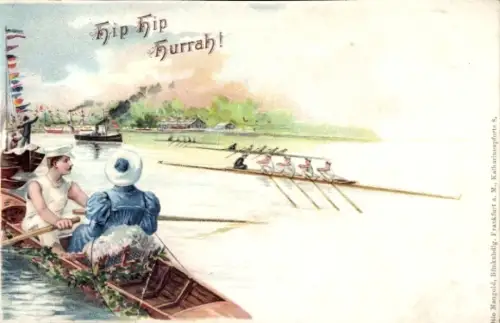 Litho Hip Hip Hurrah, Ruderboote, Regatta