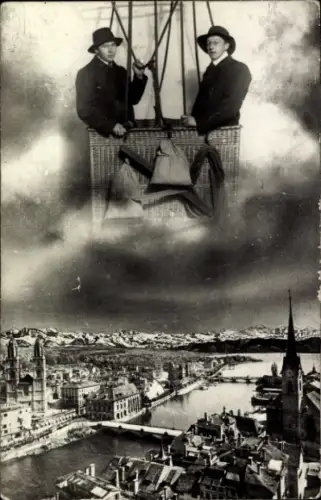 Ak Zürich Stadt Schweiz, Panorama, Luftbild