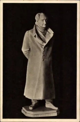 Ak Goethe in der Plastik, Statuette von Christian Daniel Rauch