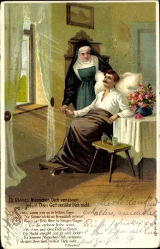 Litho Es können Menschen Dich verlassen, jedoch Dein Gott verlässt Dich nicht