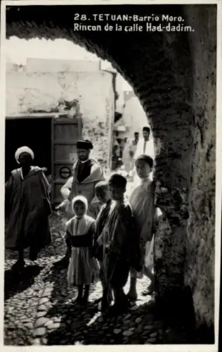 Ak Tetuan Tétouan Marokko, Maurisches Stadtteil, Winkel der Had-Dadin Gasse