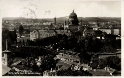 Ak Potsdam,  Panorama vom Brauhausberg, Stadtansicht,  