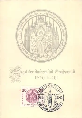 Ak Hansestadt Greifswald, Siegel der Universität