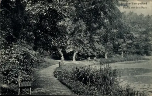 Ak Berlin Tempelhof, Parkpartie