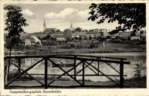 Ak Baumholder Rheinland Pfalz, Brücke, Ruderboot
