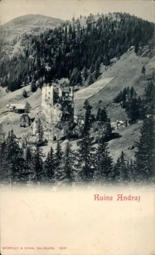 Ak Buchenstein Tirol Livinallongo del Col di Lana Veneto, Burgruine Andraz auch Schloss Buchenstein