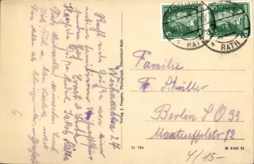 Ak Rath Düsseldorf am Rhein, Café Achten, Westfalenstraße 87, Innenansicht