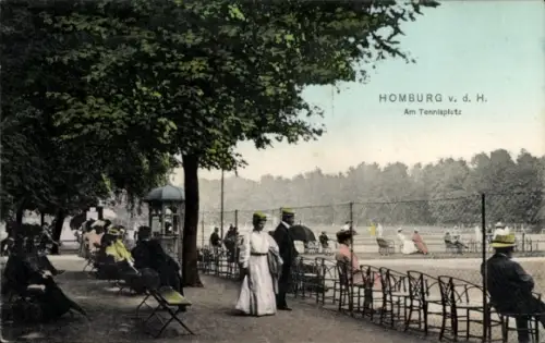 Ak Bad Homburg vor der Höhe Hessen, Tennisplatz