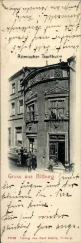 Mini Ak Bitburg in der Eifel, Römischer Torturm