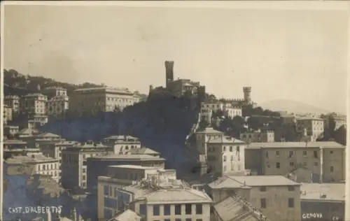 Ak Genova Genua Liguria, Blick auf Castello d'Albertis,   Architektur, 