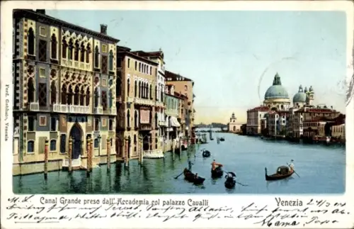Ak Venezia Venedig Veneto, Canal Grande, Palazzo Cavalli, Gondeln, Wasser, Venedig