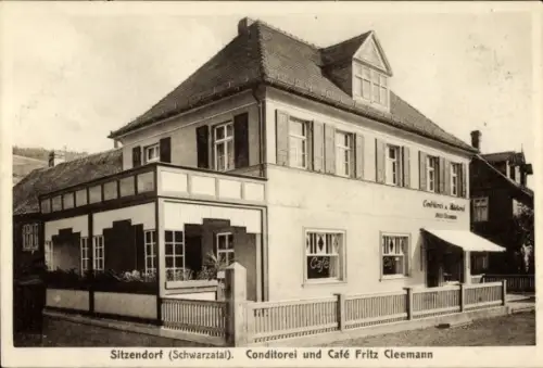 Ak Sitzendorf in Thüringen, Conditorei und Café Fritz Cleemann