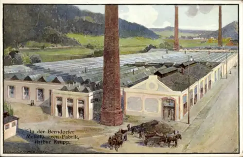 Künstler Ak Kasimir, Luigi, Berndorf an den Triesting Niederösterreich, Metallwarenfabrik A. Krupp