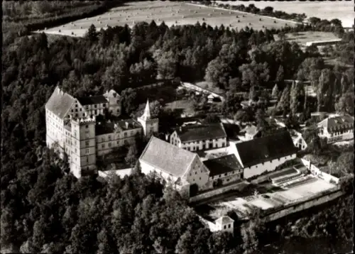 Ak Ergenzingen Rottenburg am Neckar, Fliegeraufnahme Schloß Restaurant Weitenburg