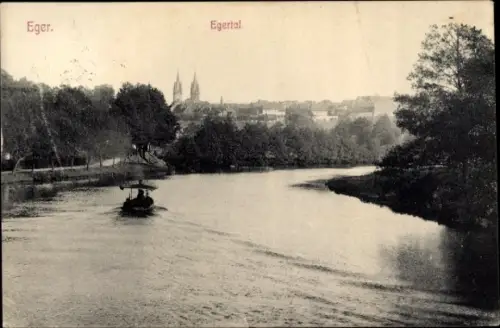 Ak Cheb Eger Region Karlsbad, Egertal, Flusspartie