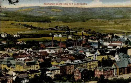 Ak Pößneck in Thüringen, Blick auf  Fabriken, Landschaft, 