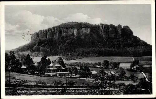 Ak Königstein an der Elbe Sächsische Schweiz, Pfaffenstein, Terrassenhof