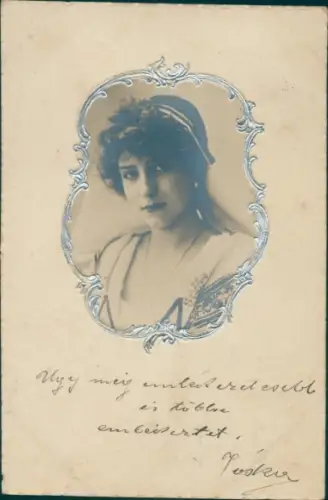 Relief Passepartout Ak Frauenportrait