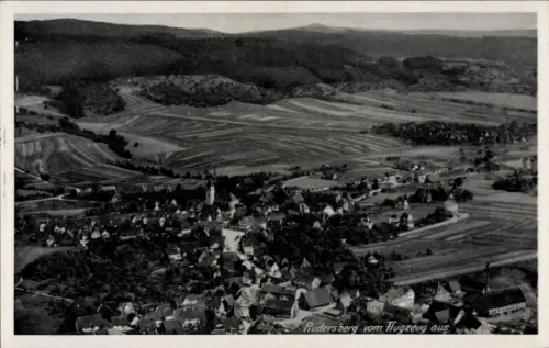 Ak Rudersberg in Württemberg, Luftaufnahme von  Felder, Häuser, Landschaft