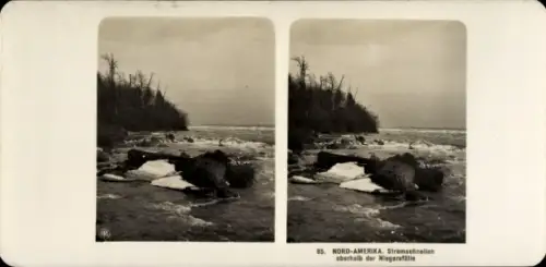 Stereo Foto Niagara Falls New York USA, Stromschnellen