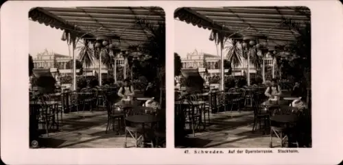 Stereo Foto Stockholm Schweden, Opernterrasse