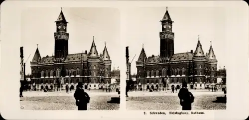 Stereo Foto Hälsingborg Helsingborg Schweden, Rathaus