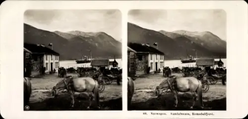 Stereo Foto Åndalsnes Aandalsnes Norwegen, Romsdalfjord