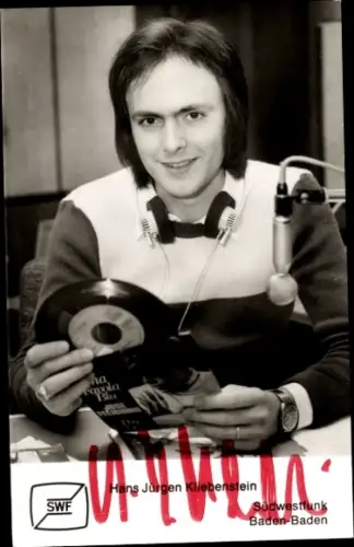 Autogrammkarte Moderator Hans Jürgen Kliebenstein, Portrait, Autogramm