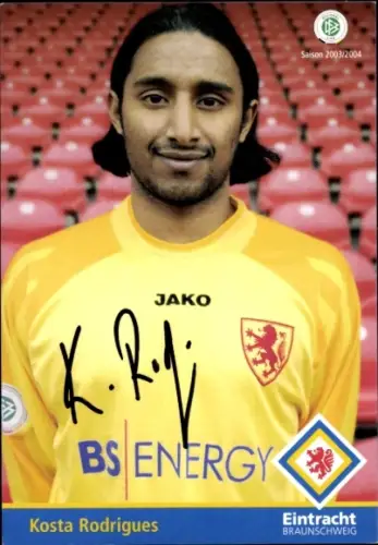 Autogrammkarte Fußballer Kosta Rodrigues, Eintracht Braunschweig, Autogramm