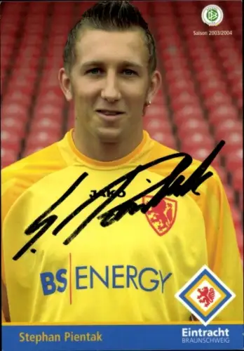 Autogrammkarte Fußballer Stephan Pientak, Eintracht Braunschweig, Autogramm