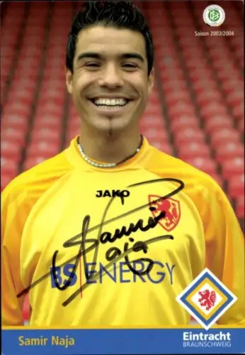 Autogrammkarte Fußballer Samir Naja, Eintracht Braunschweig, Autogramm