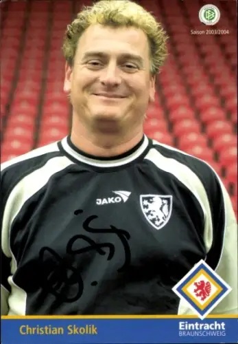 Autogrammkarte Zeugwart und Busfahrer Christian Skolik, Eintracht Braunschweig, Autogramm