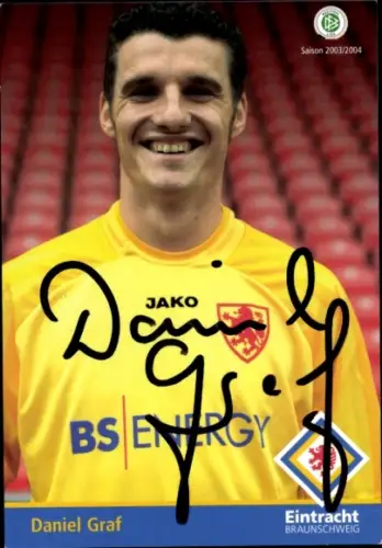 Autogrammkarte Fußballer Daniel Graf, Eintracht Braunschweig, Autogramm