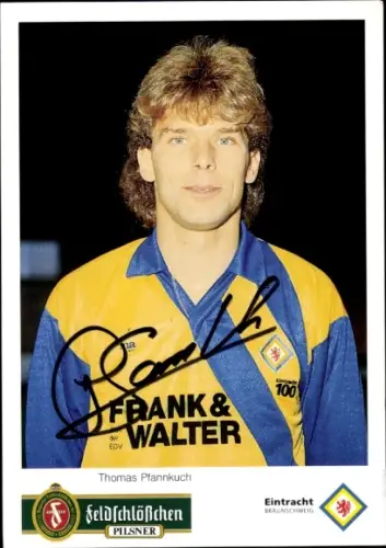 Autogrammkarte Fußballer Thomas Pfannkuch, Eintracht Braunschweig, Autogramm