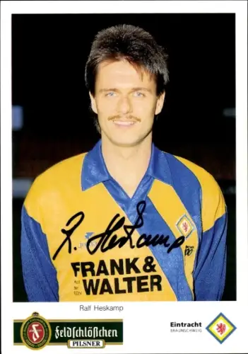 Autogrammkarte Fußballer Ralf Heskamp, Eintracht Braunschweig, Autogramm