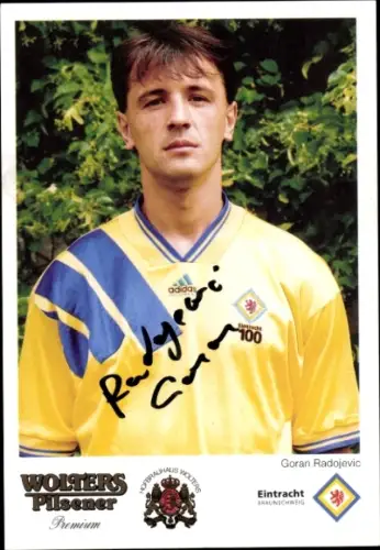 Autogrammkarte Fußballer Goran Radojevic, Eintracht Braunschweig, Portrait, Autogramm
